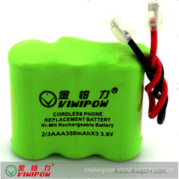 3.6V 350mAh NiMH Battery Pack - Wireless Tel Battery (VIP-2/3AAA-350)
